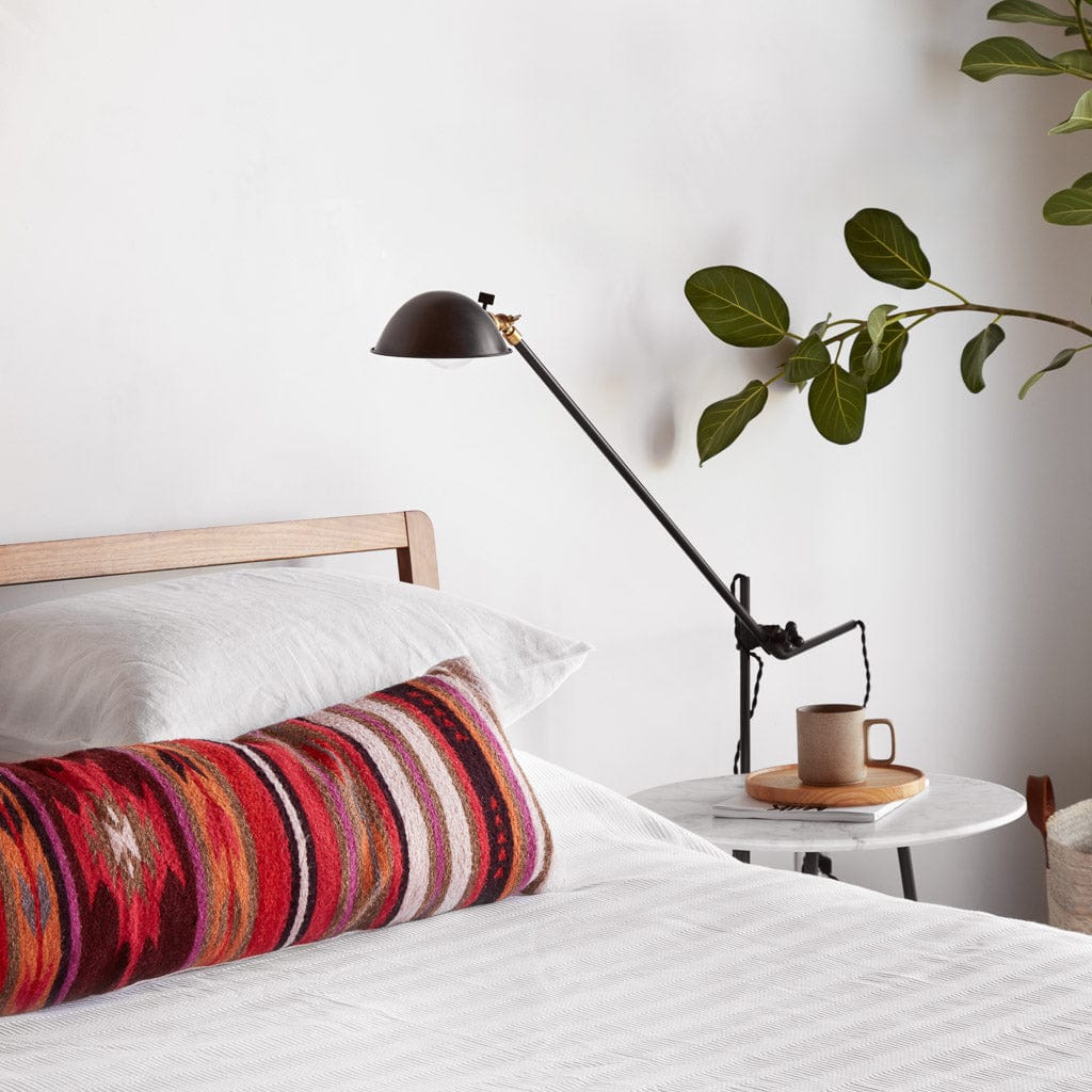 Decorative Lumbar Pillow with Colorful Stripe Pattern | Extra-Long Design