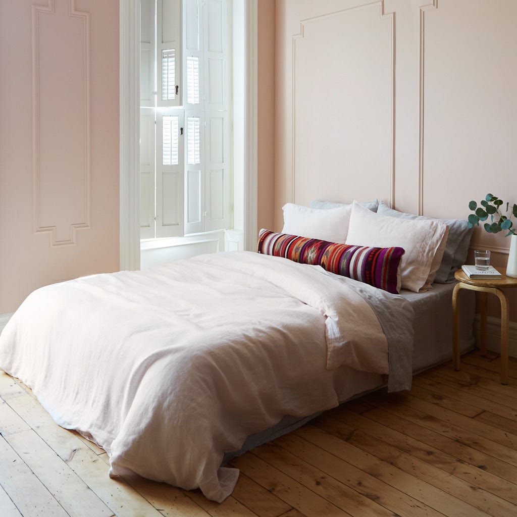 Decorative Lumbar Pillow with Colorful Stripe Pattern | Extra-Long Design