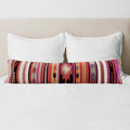 Decorative Lumbar Pillow with Colorful Stripe Pattern | Extra-Long Design