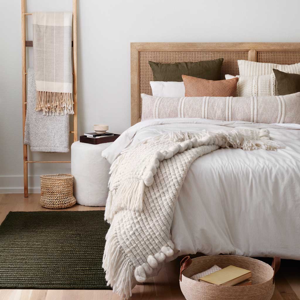 Minimal Textured Decorative Lumbar Pillow | Soft Neutral Tone | Multiple Sizes