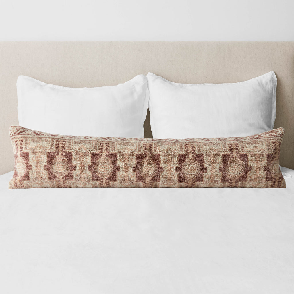 Decorative Lumbar Pillow with Symmetrical Pattern | Extra-Long Design