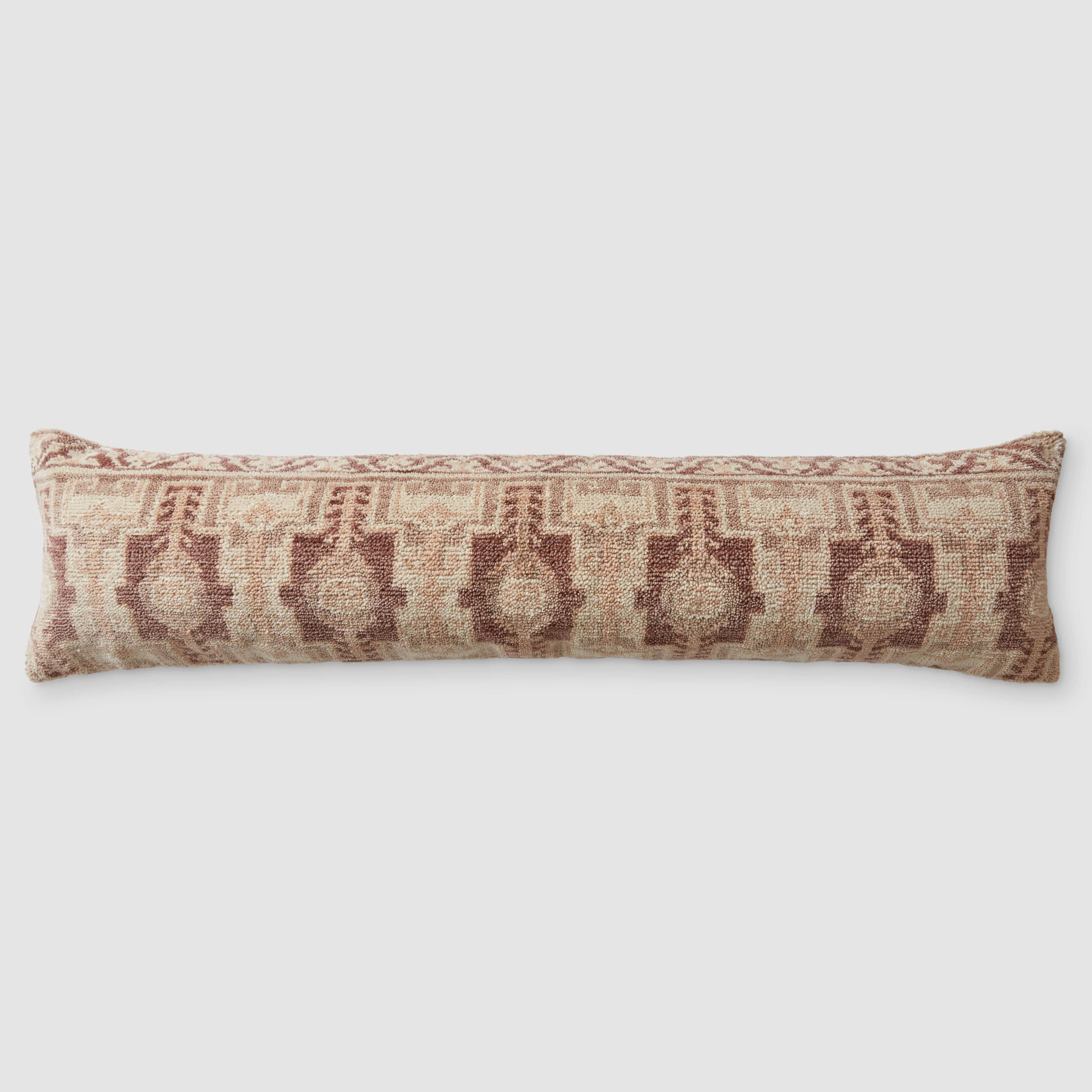 Decorative Lumbar Pillow with Symmetrical Pattern | Extra-Long Design