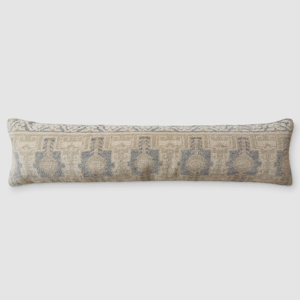 Decorative Lumbar Pillow with Symmetrical Pattern | Extra-Long Design