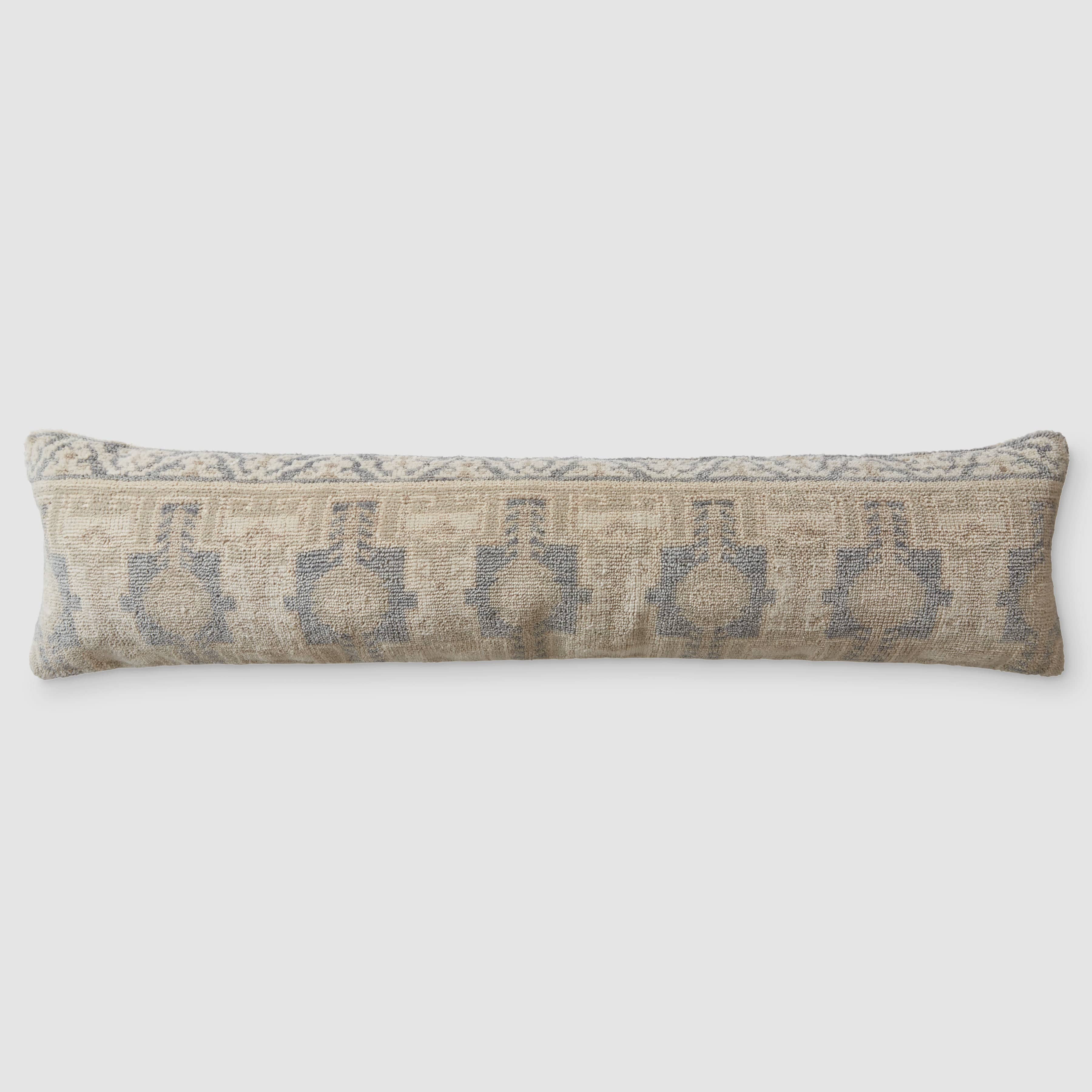 Decorative Lumbar Pillow with Symmetrical Pattern | Extra-Long Design