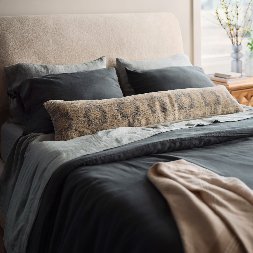 Decorative Lumbar Pillow with Symmetrical Pattern | Extra-Long Design