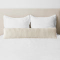 Decorative Lumbar Pillow with Fine Ribbed Texture | Extra-Long Design