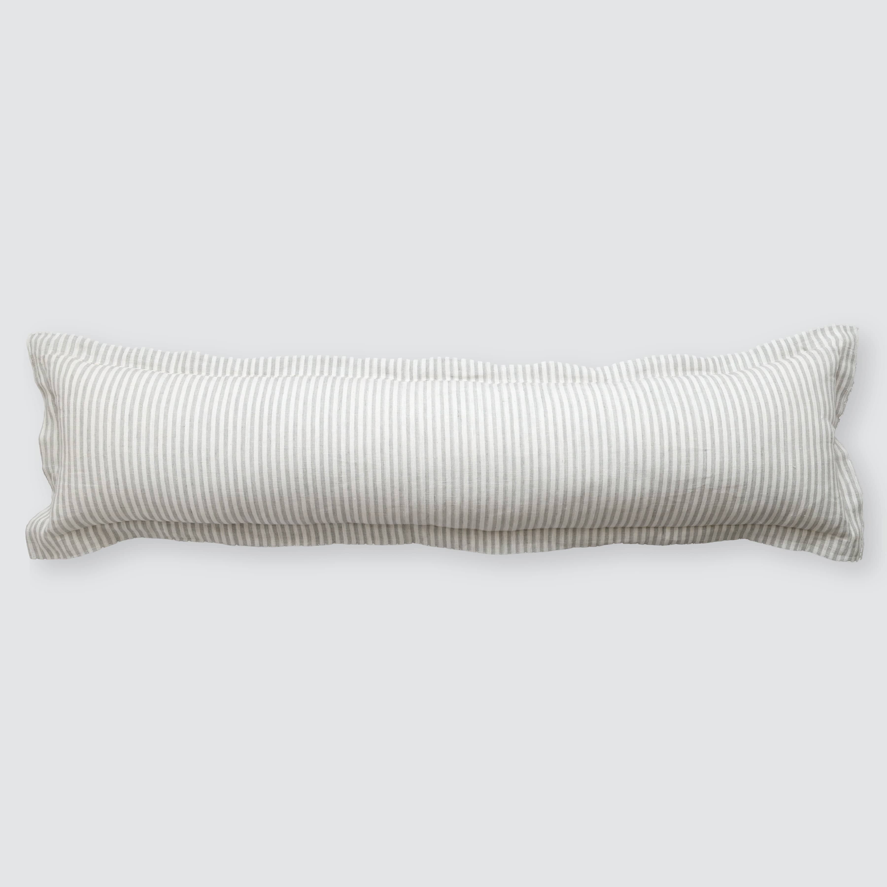 Decorative Lumbar Pillow with Fine Stripe Texture | Extra-Long Design