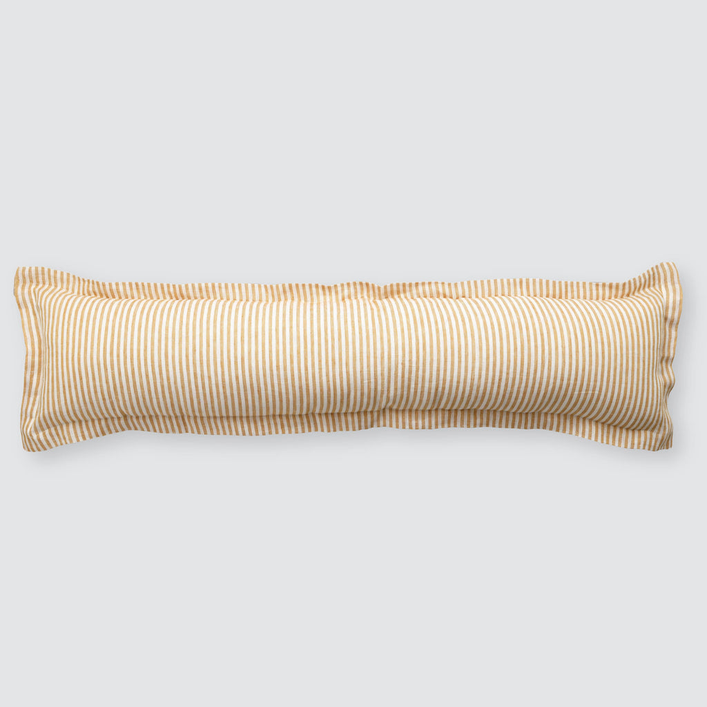 Decorative Lumbar Pillow with Fine Stripe Texture | Extra-Long Design
