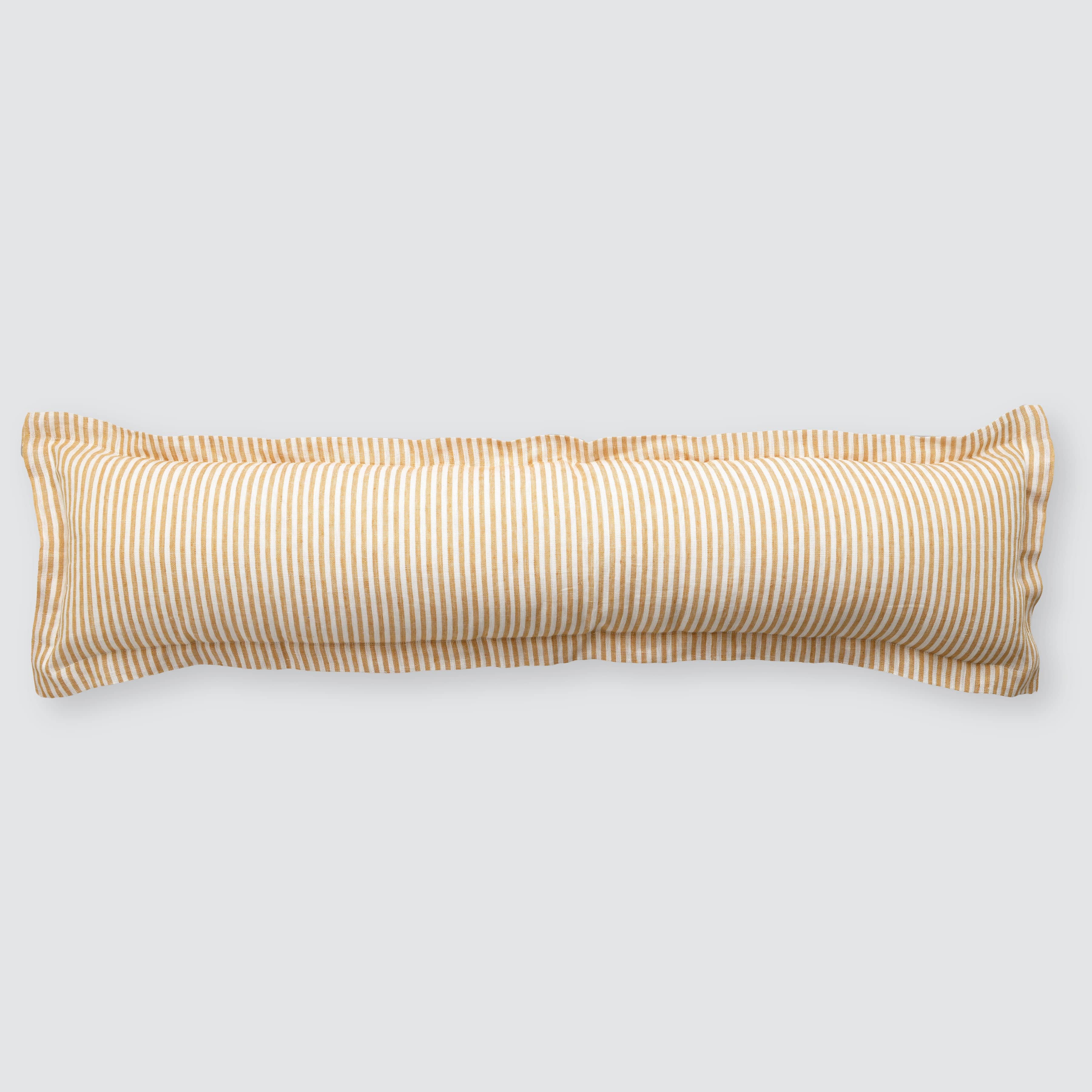 Decorative Lumbar Pillow with Fine Stripe Texture | Extra-Long Design