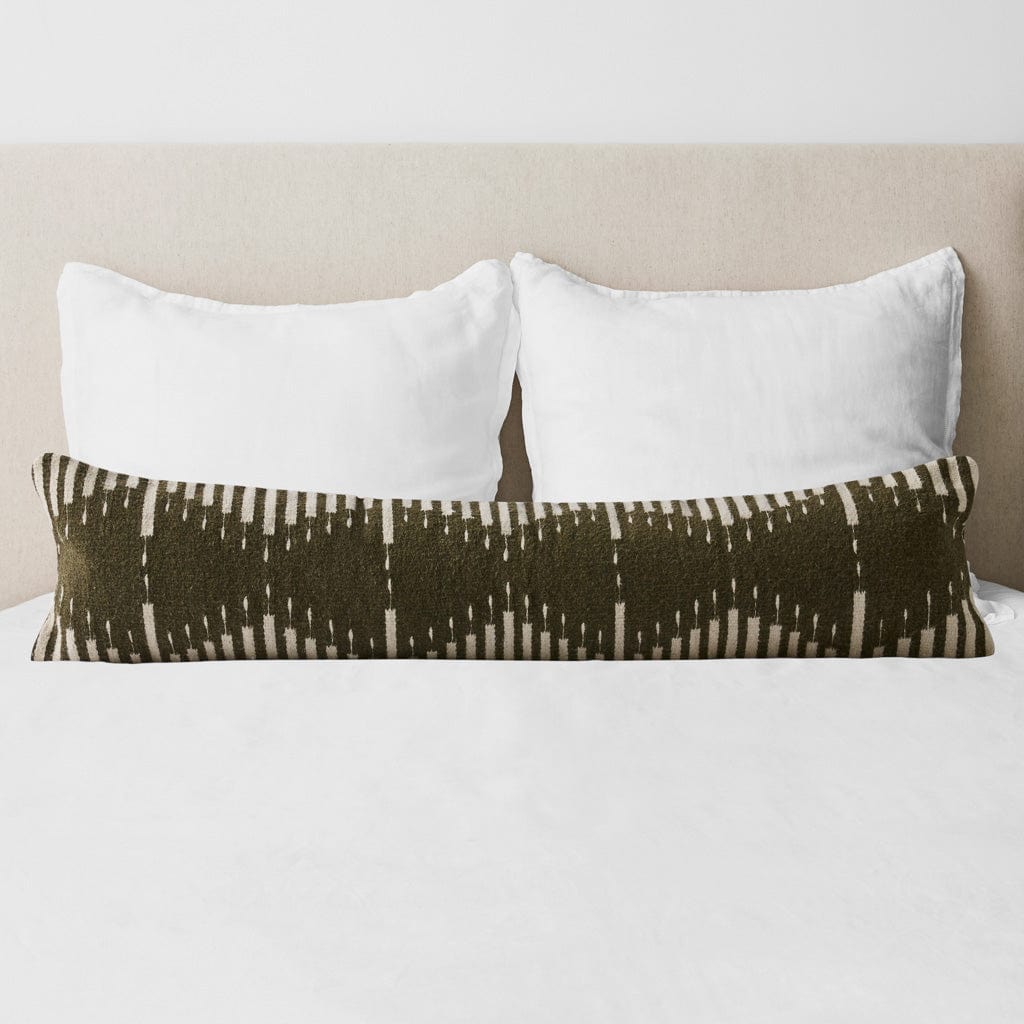 Decorative Lumbar Pillow with Geometric Line Pattern | Multiple Color Options