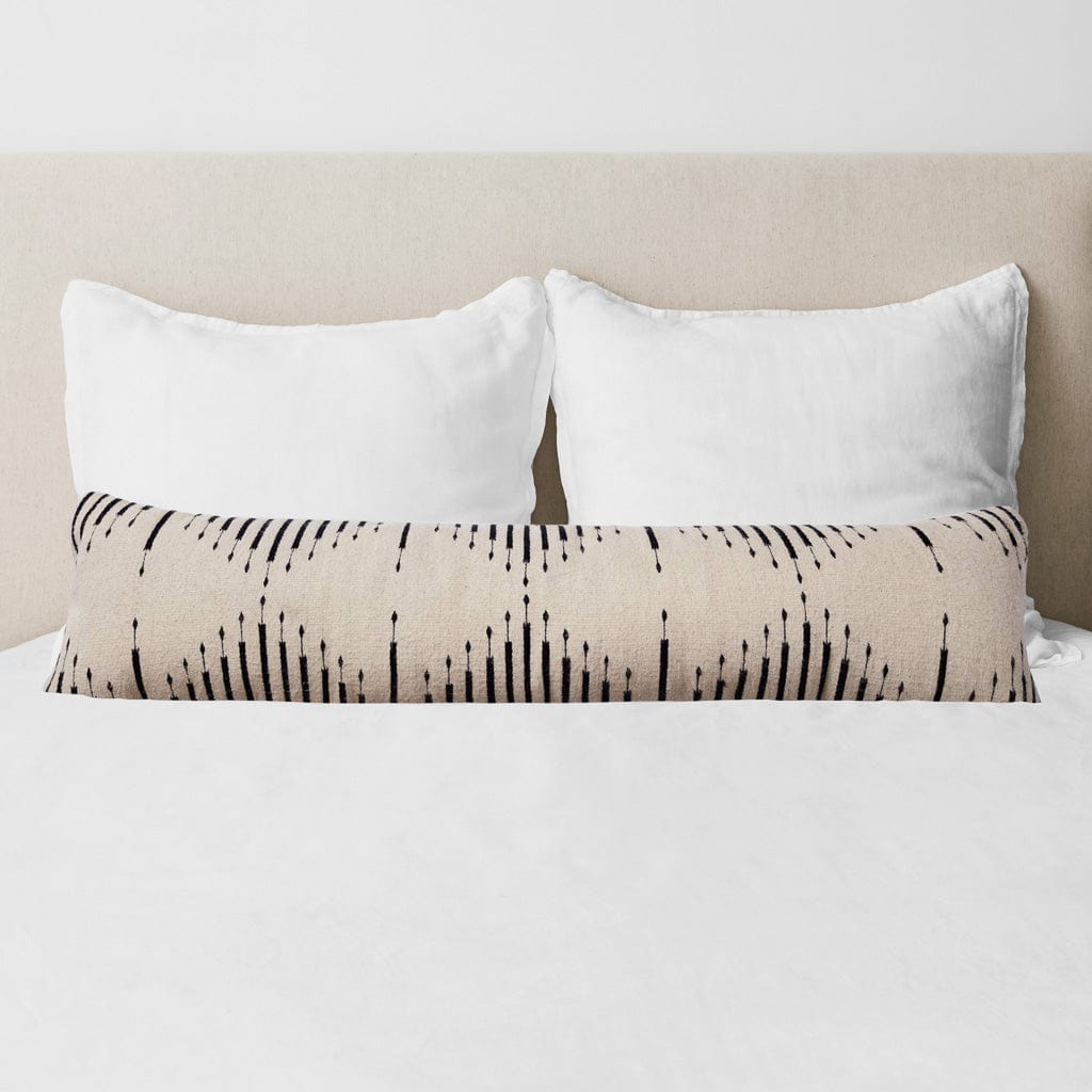 Decorative Lumbar Pillow with Geometric Line Pattern | Multiple Color Options