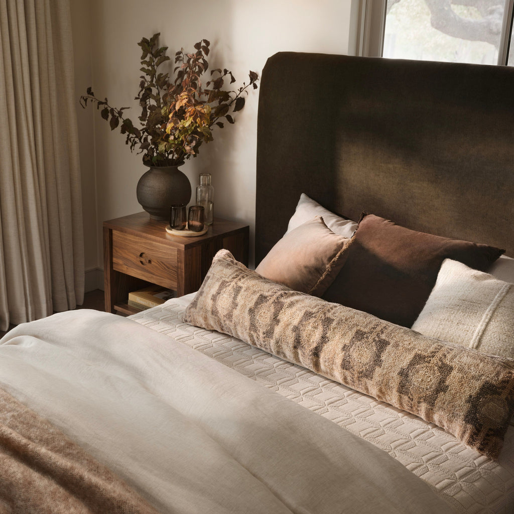 Decorative Lumbar Pillow with Symmetrical Pattern | Extra-Long Design